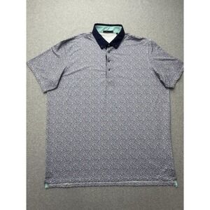 Greyson Polo Shirt Mens 2XL Blue Animal Print Golf Performance Stretch Logo